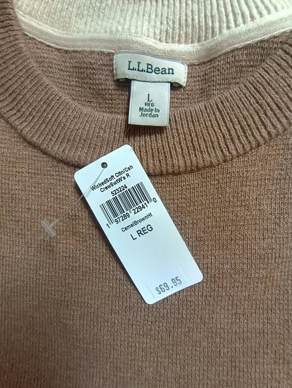L.L. Bean Women's Crewneck Sweater in Heathered Brown